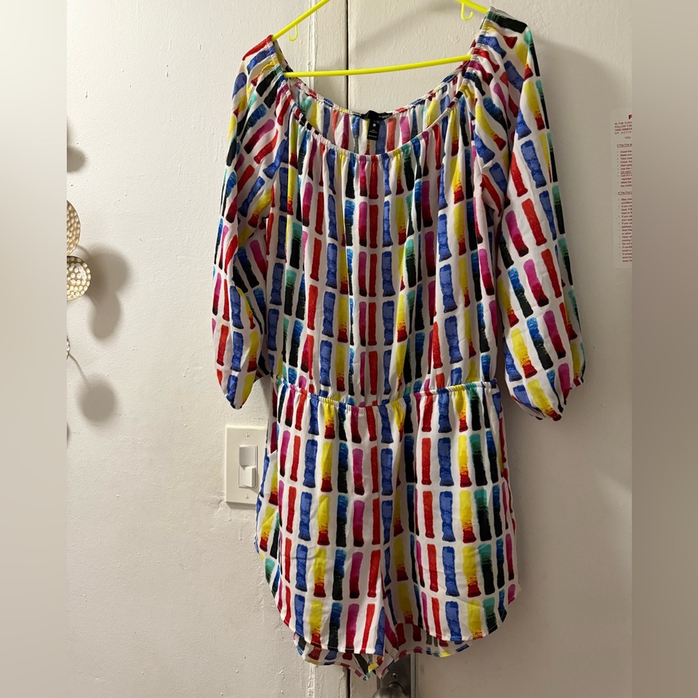 Aqua Multicolor Striped Jumpsuit